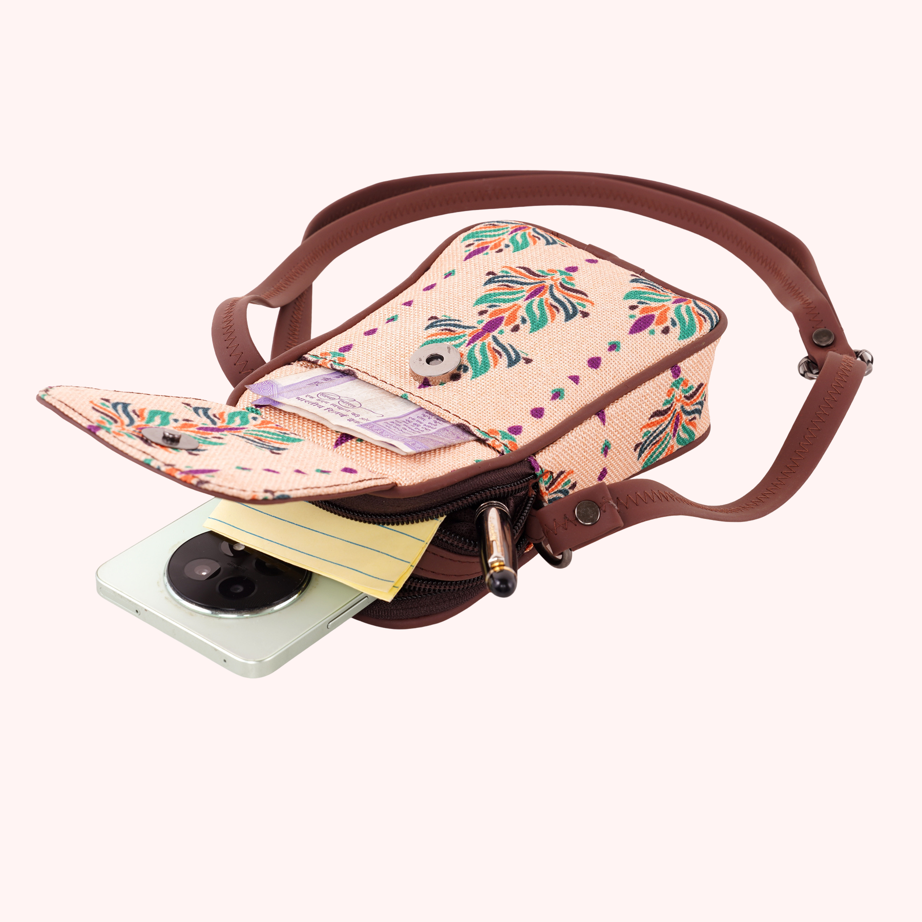 Tirumala kalamkari Mobile Pouch