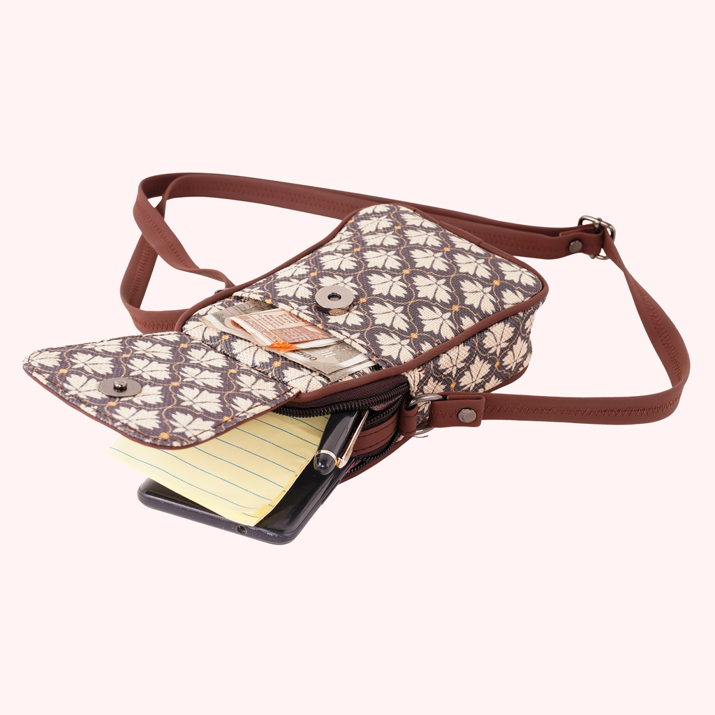 Bagru Bindi Mobile Pouch