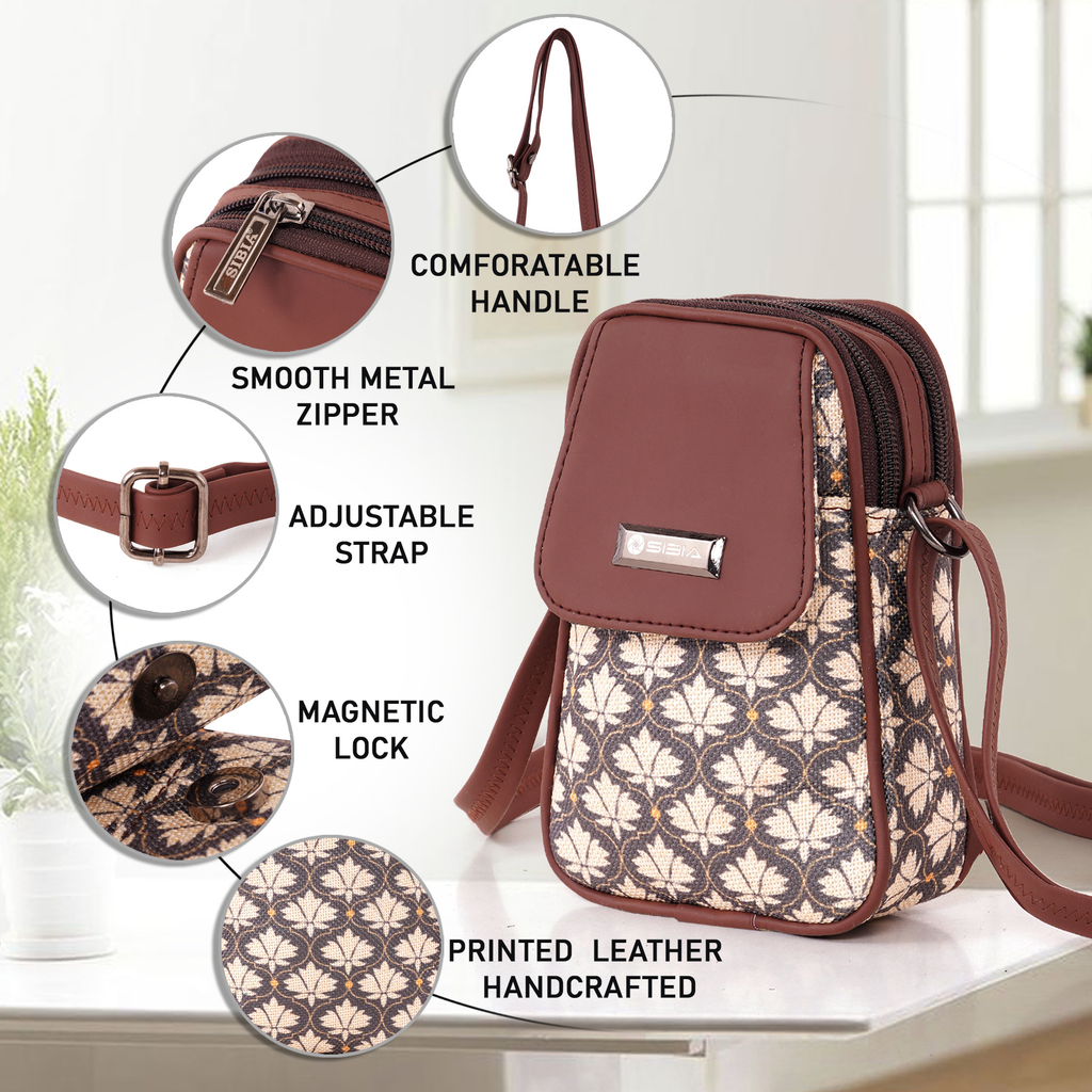 Bagru Bindi Mobile Pouch